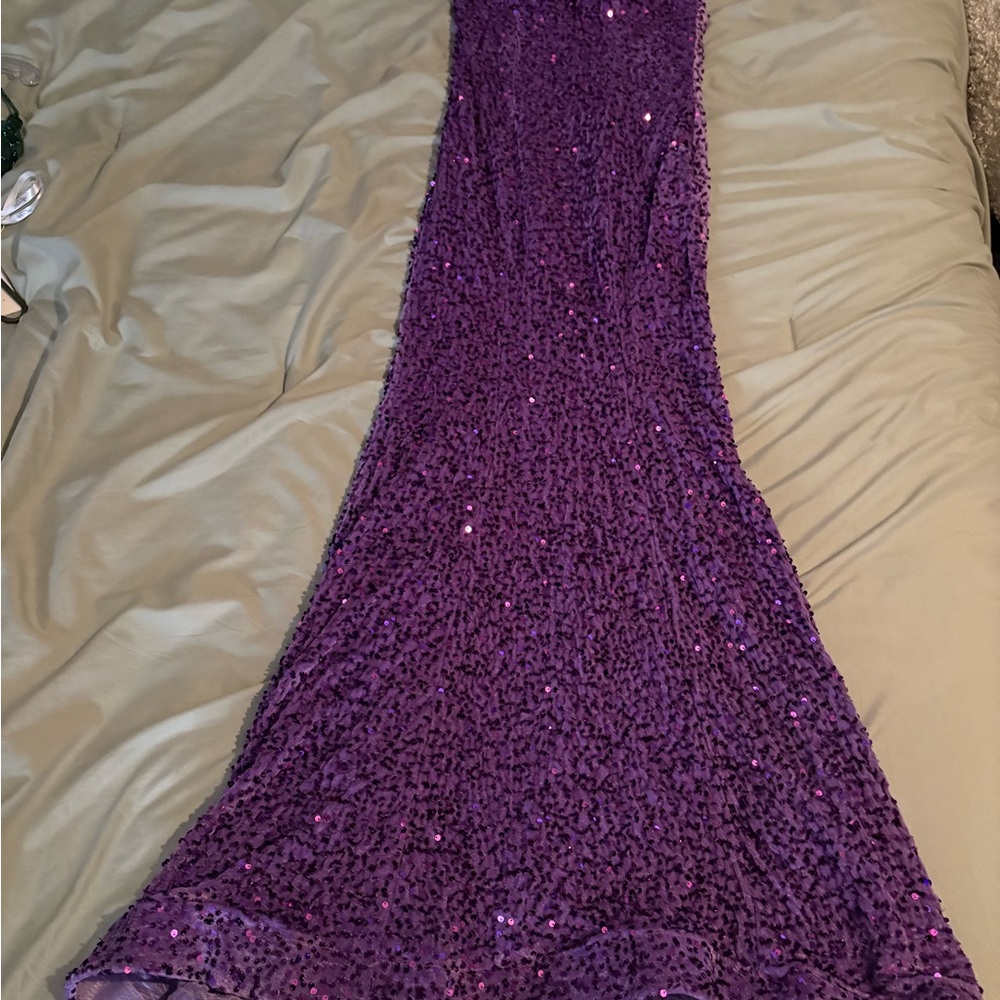 Elegant Purple Sequin Gown